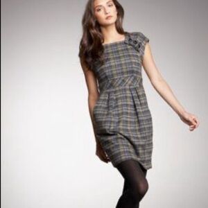 Nanette Lepore Gray and Yellow Wool Dress Size 2